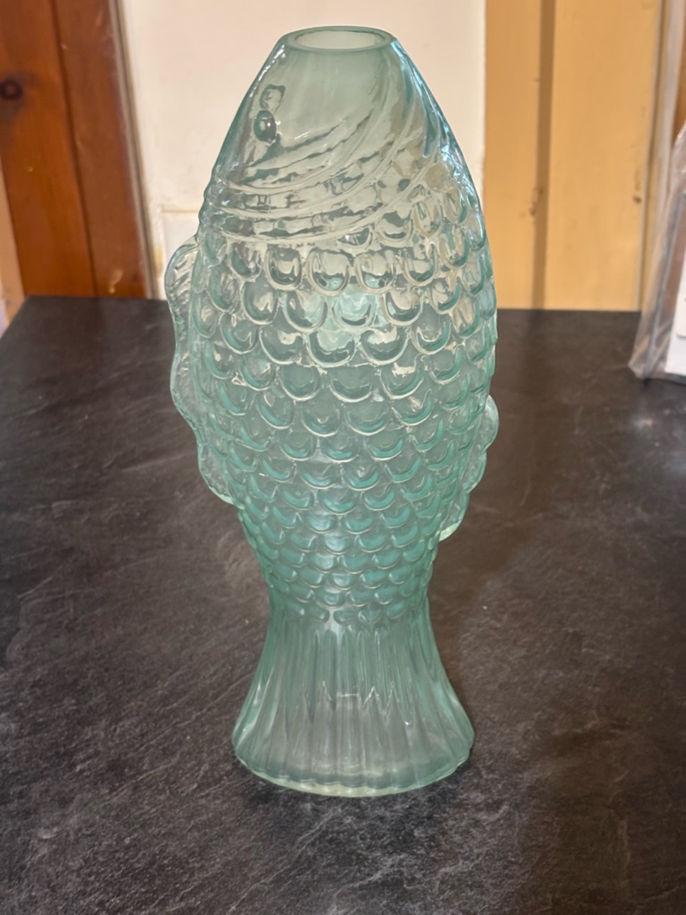 Sea Glass Green Fish-Shaped Glass Vase - Home Accents
